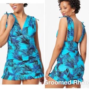 Kim Gravel x Swimsuits For All Adjustable Ruched Swim Dress Size 14